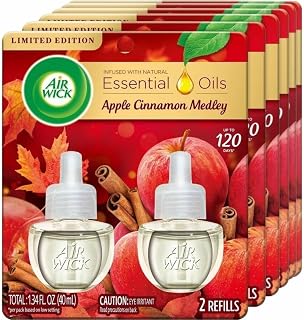 Air Wick Apple Scented Oil - Oil - 0.6 fl oz (0 quart) - Apple Cinnamon Medley - 60 Day - 6 / Carton - Long Lasting