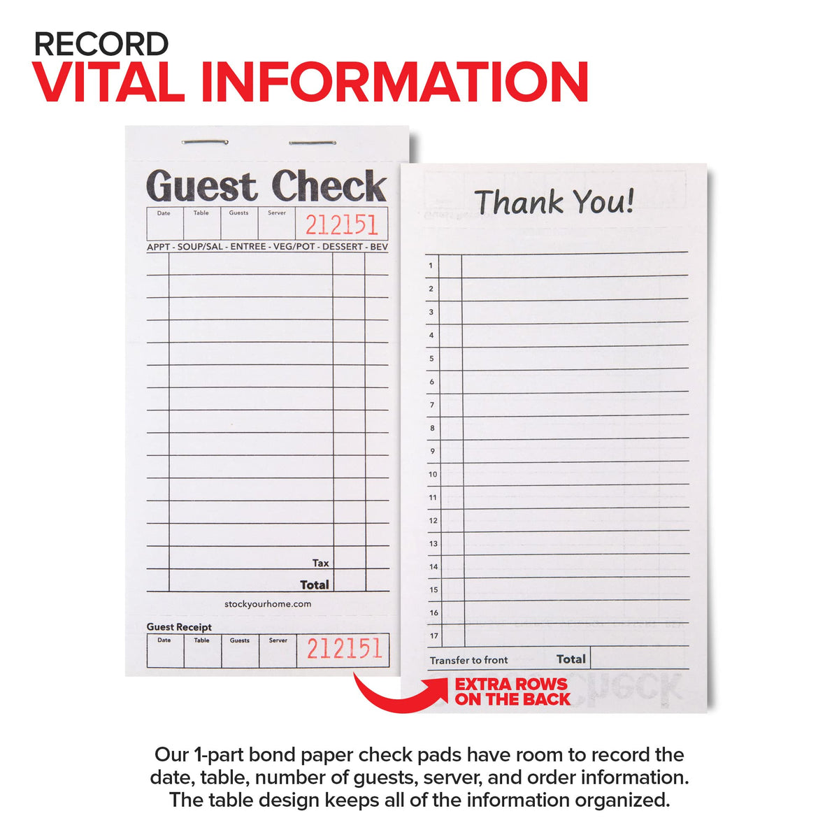 Stock Your Home 5 Pack / Black/White / 5 Guest Checks