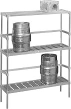 Channel KAR93 Keg Storage, Adjustable Rack, Aluminum Construction, Holds (10) Half Barrels or (34) 1/6th Barrels, 93"W x 17"D x 68"H, Includes (6) Uprights, Made in USA