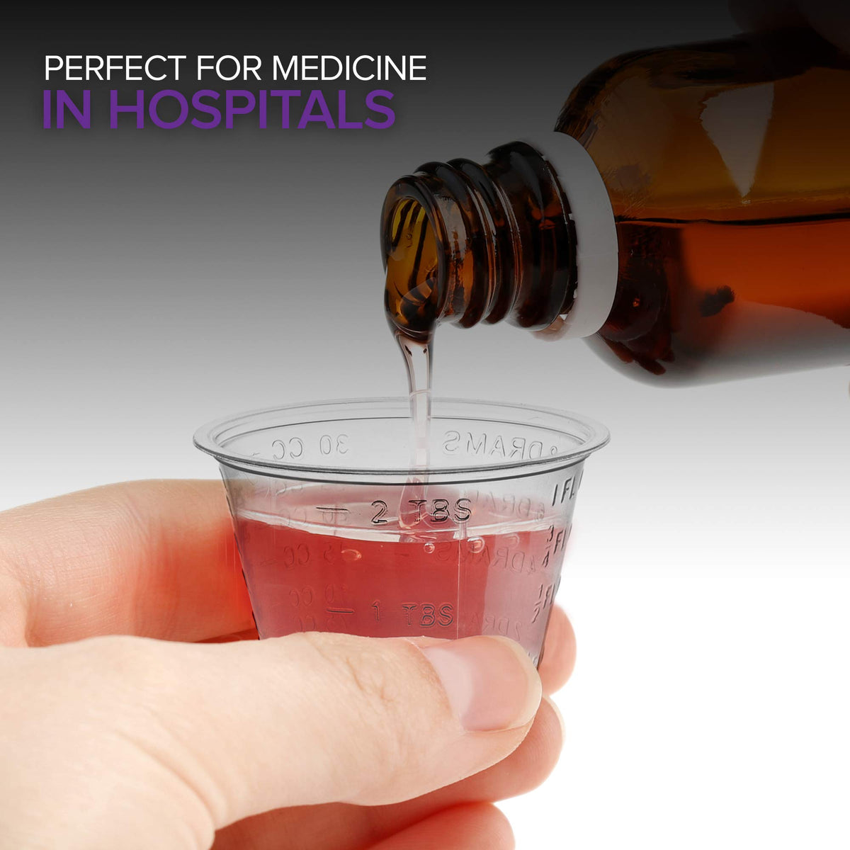 1 oz Disposable Medicine Cups (500 Count) - Clear Plastic Measuring Cups - Embossed Medicine Cups for Pills by Stock Your Home – 1 3/8 x 1 1/8 x 1 7/8 inches, 1.0 ounces