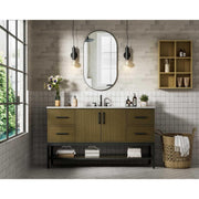 60" Single Bathroom Vanity in Chestnut Brown by Elegant Kitchen and Bath – unspecified, Engineered Wood, Medium Wood, Model VF60760MCB