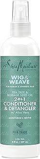 Shea Moisture SheaMoisture 2in1 Conditioner and Detangler Leave-In Conditioner for Wig Tea Tree and Borage Seed Oil Paraben Free Conditioner 8 oz