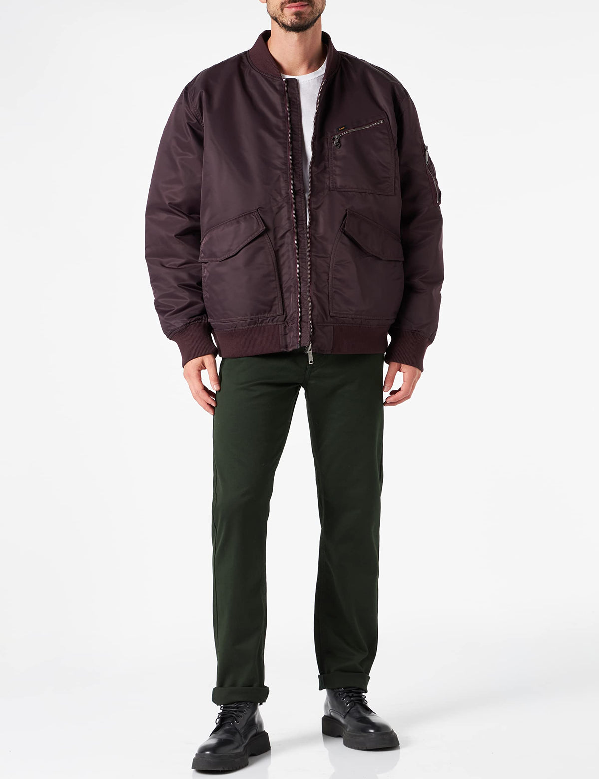 Daren Zip Fly Homme Jeans by Lee – Cotton Elastane, Kelp, Model L707AXIN