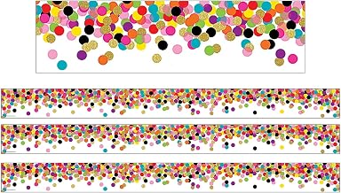 Teacher Created Resources Rolled Straight Border, 3-inch x 150-ft, Confetti (TCR8952-3)