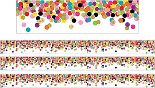 Teacher Created Resources Rolled Straight Border, 3-inch x 150-ft, Confetti (TCR8952-3)