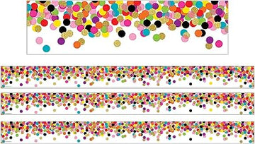 Teacher Created Resources Rolled Straight Border, 3-inch x 150-ft, Confetti (TCR8952-3)