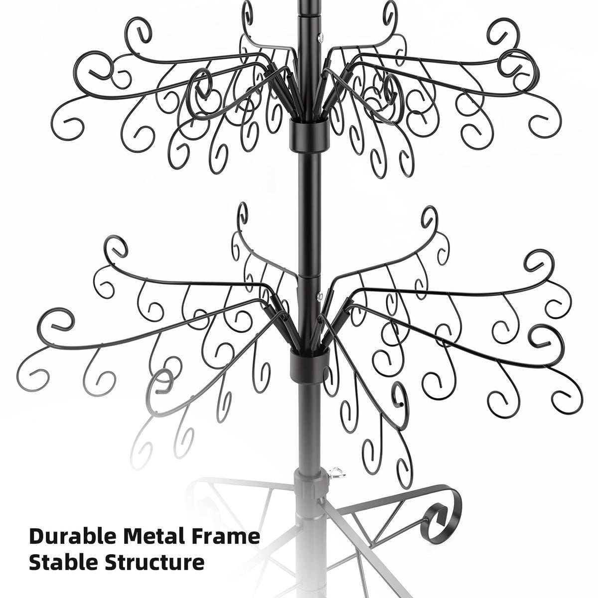 Aduanbang Ornament Display Tree, 3 Foot Iron Stand, Black