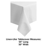 Linen-Like Folded Tablecover by Hoffmaster – 54" x 50", Paper, White, Pack of 48, Model 210401