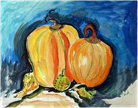 PM1320 14 x 18 in. Two Pumpkins Place Mat Set of 4