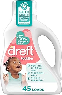 Dreft Toddler Liquid Laundry Detergent, Fights Stains, Removes Odors, 45 loads, 60 fl oz