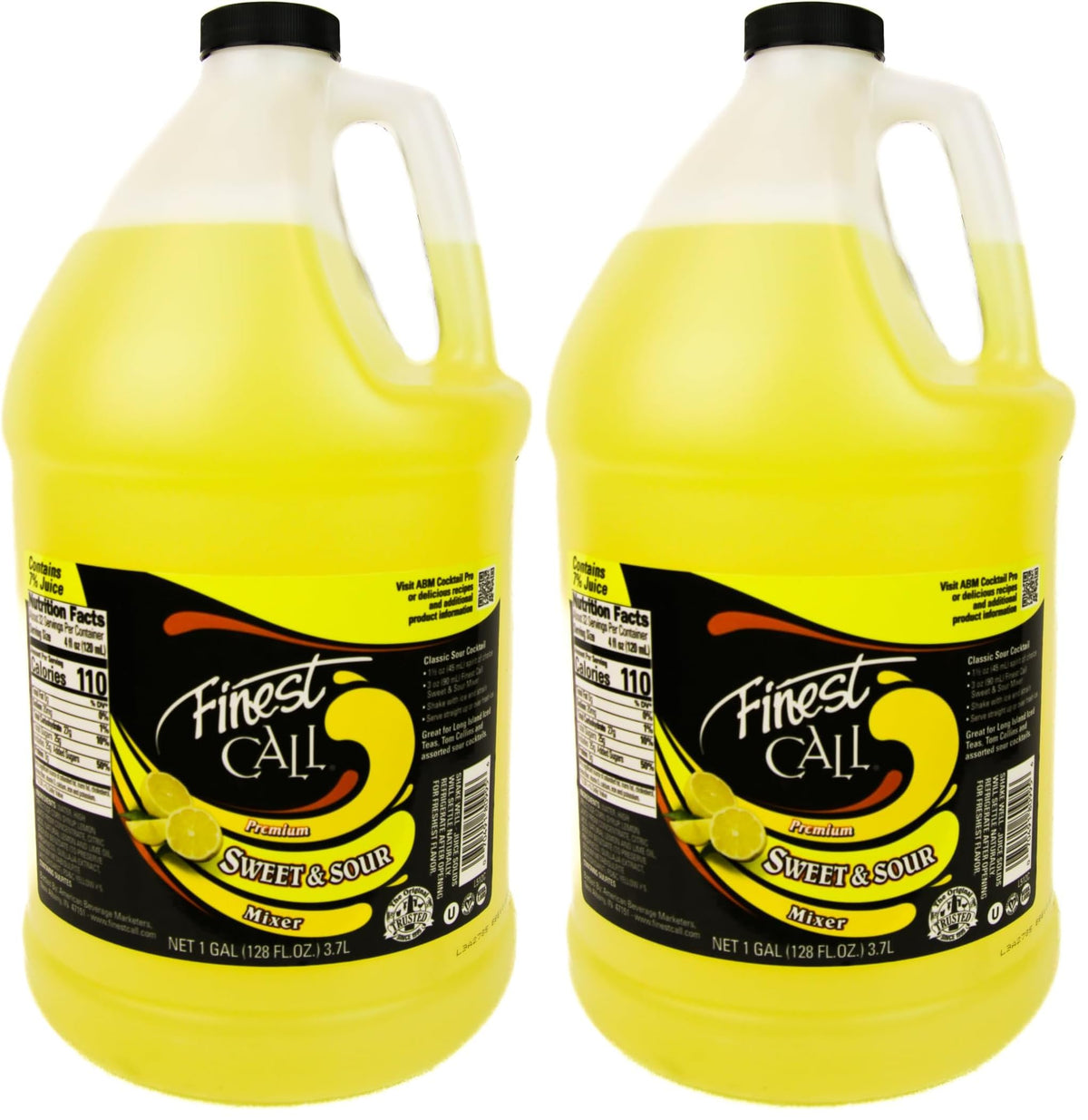 Premium Sweet & Sour Drink Mix by Finest Call – 128 Fl Oz (Pack of 2), Pack of 2