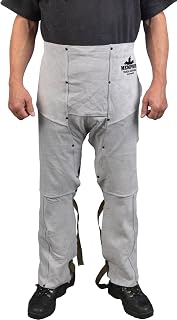 MCR Safety 38600MW 38 by 24-Inch Memphis Split Cow Leather Welding Chaps, Gray