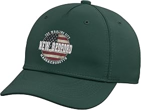 New Bedford Massachusetts, Vintage American Flag Adjustable Baseball Hat