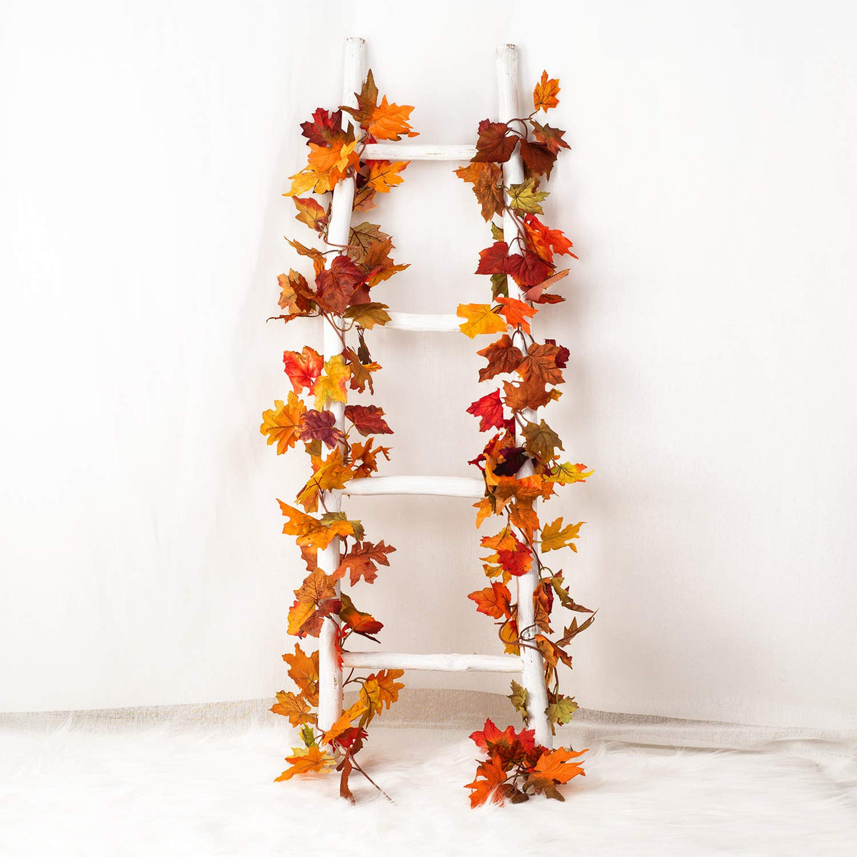 Lvydec Artificial Maple Leaf Garland, 5.9ft, Mixed Color, 2 Pack