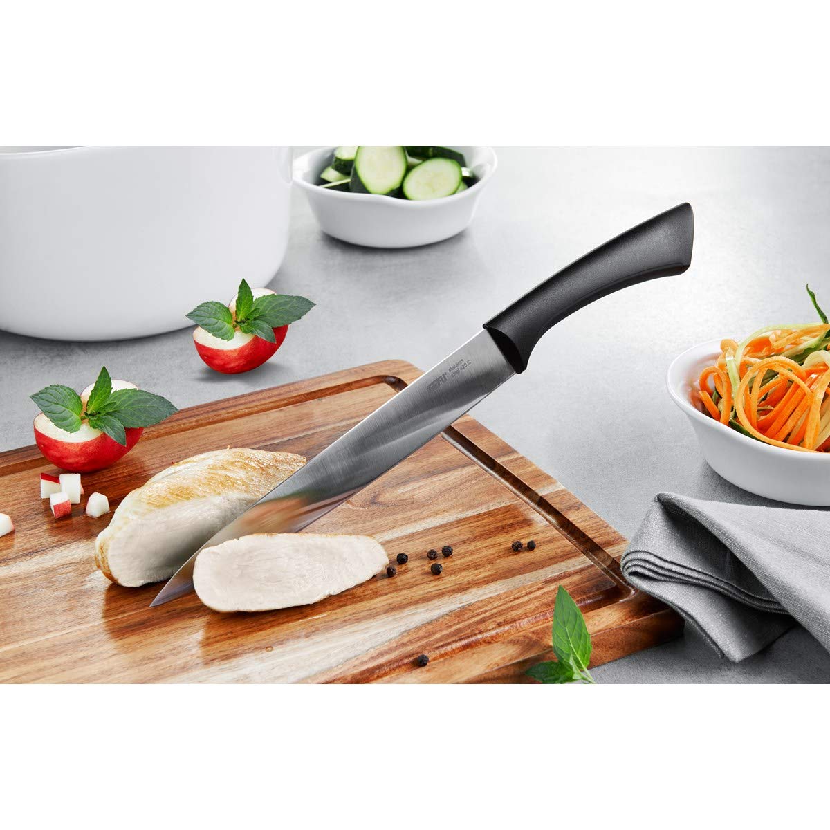 Carving Knife SENSO by GEFU – 33.7 x 3.4 x 2.4 cm, plastic, Black/Silver, Model 13860