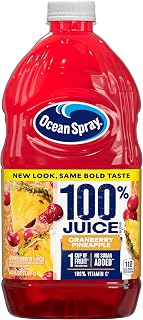 Ocean Spray 100% Juice Cranberry Pineapple Juice Blend, 64 Fl Oz Bottle (Pack of 8)