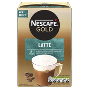 Nescafé Gold Latte Coffee Sachets by Nescafe – 0.68 Ounce (Pack of 8), caramel latte, Pack of 8, Model 45444