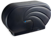Twin 9" Bath Tissue Dispenser by San Jamar – 19 x 5 1/4 x 12, Plastic, Black Pearl, Model R4090TBK