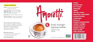 Amoretti Triple Strength Espresso Coffee Compound 2.2 lbs - Natural Flavors, Shelf Stable Even After Opening, Certified Kosher, TTB Approved, Perfect for Baking Applications & Beverages