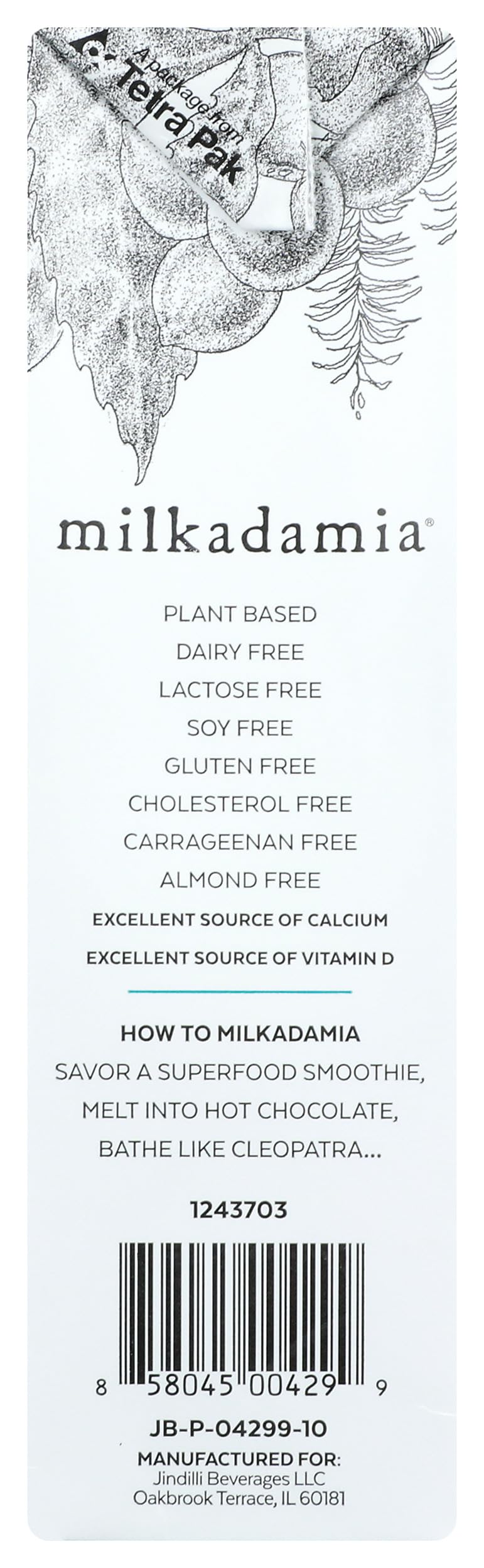 Milk Macadamia Unsweetned by Milkadamia – 32 Fl Oz (Pack of 1), Model 0858045004299