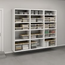 Sauder GarageCore 3 Deep Cabinets, White Finish