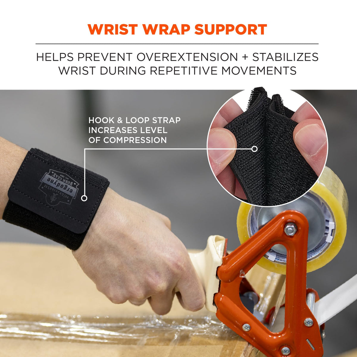 ProFlex 405 Wrist Wrap Support by Ergodyne – One Size, Nylon, Black, Model 72104