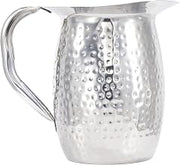 2 qt Stainless Steel Bell Pitcher with Hammered Finish by Winco – 64 Ounces, 2.0 quarts, Stainless Steel, Silver, Model WPB-2CH