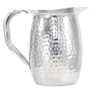 2 qt Stainless Steel Bell Pitcher with Hammered Finish by Winco – 64 Ounces, 2.0 quarts, Stainless Steel, Silver, Model WPB-2CH