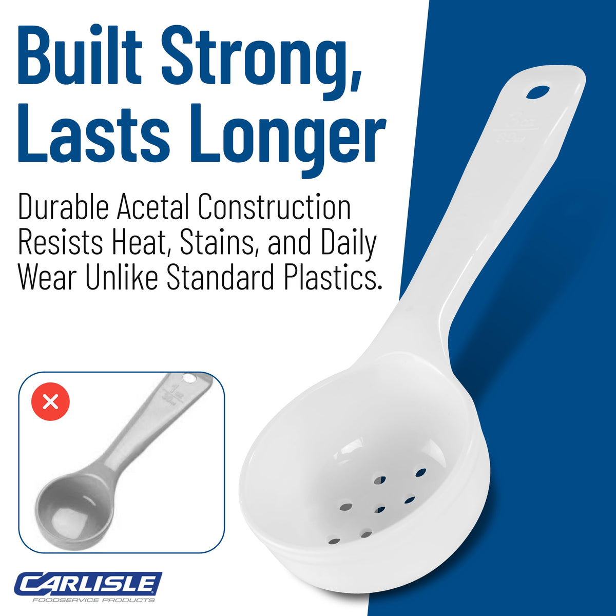 Carlisle FoodService Products 3 Ounces / White / Pack of 1 Cooking Spoons