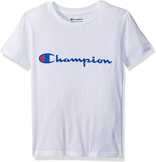 Champion Boys T-Shirt, Kids' T-Shirt For Boys, Lightweight Tee for Kids, Script & Print