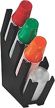 LID-4BT Four Section Countertop Cup and Lid Organizer, Fits 6 oz. to 44 oz. Cups and Lids, Black Polystyrene