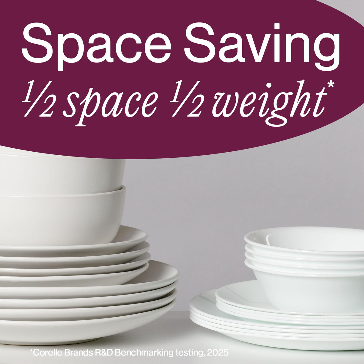 Swept 18-Piece Dinnerware Set by Corelle – 18-Piece Set, Glass, Swept, Pack of 18, Model 1153306