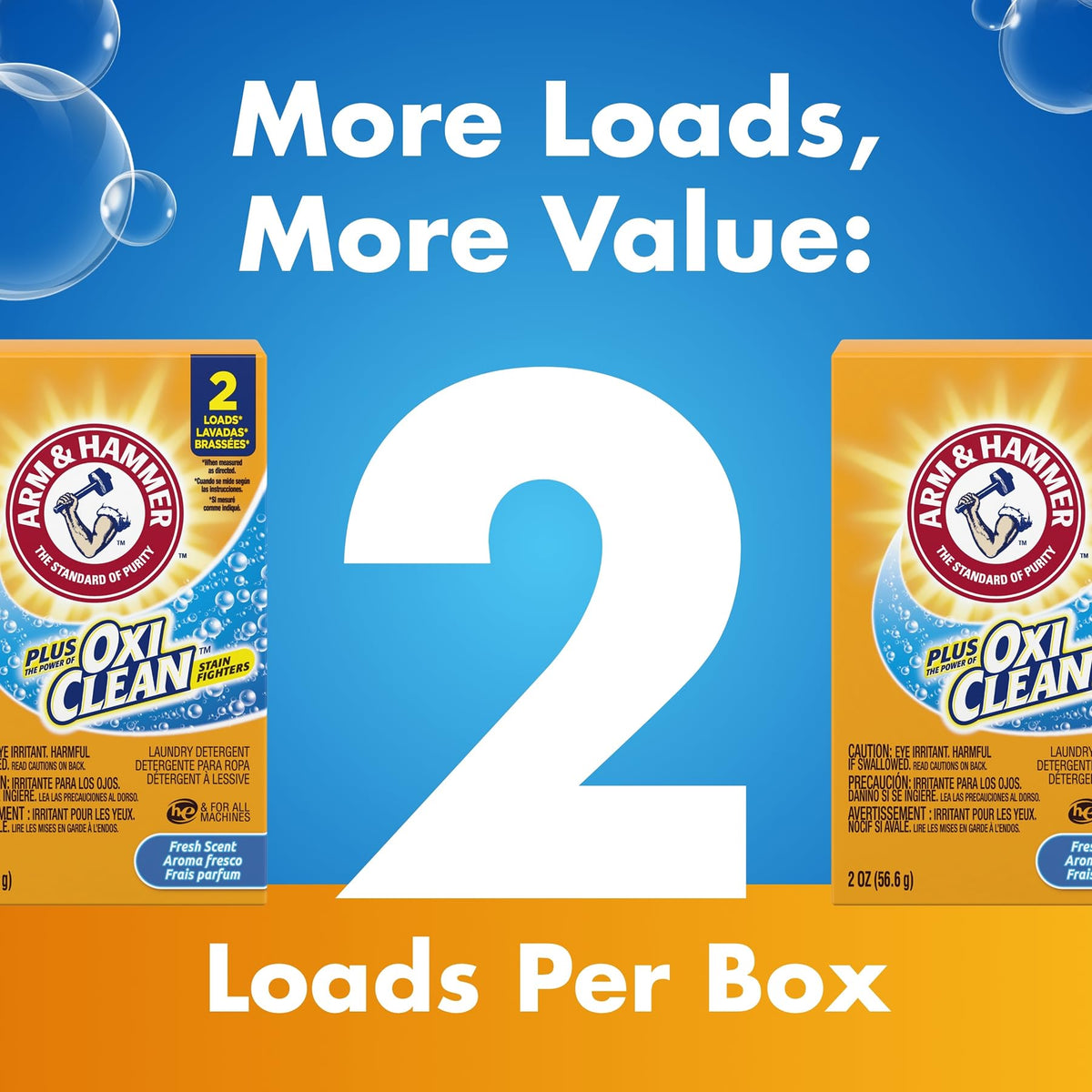 plus OxiClean Powder Laundry Detergent Professional by ARM & HAMMER – 2 Ounce (Pack of 156), Pack of 156, Model 57037-60000