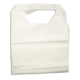 Paper/Poly Lap Bibs w/ Ties 16" x 33" 300/Cs by Dynarex – 16" x 33", Paper/Poly, White, Model 4405
