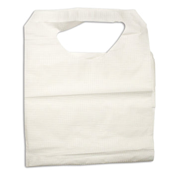Paper/Poly Lap Bibs w/ Ties 16" x 33" 300/Cs by Dynarex – 16" x 33", Paper/Poly, White, Model 4405