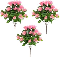 Nearly Natural 19in. UV Resistant Artificial Hibiscus Bush (Indoor/Outdoor) - Set of 3