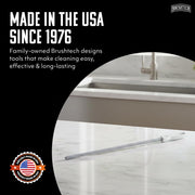 Sink Drain & Overflow Multi-Purpose Cleaning Brush - White by Brushtech – 1" H x 17.5" L x 0.5" W, Poly Bristles, White, Model B135C