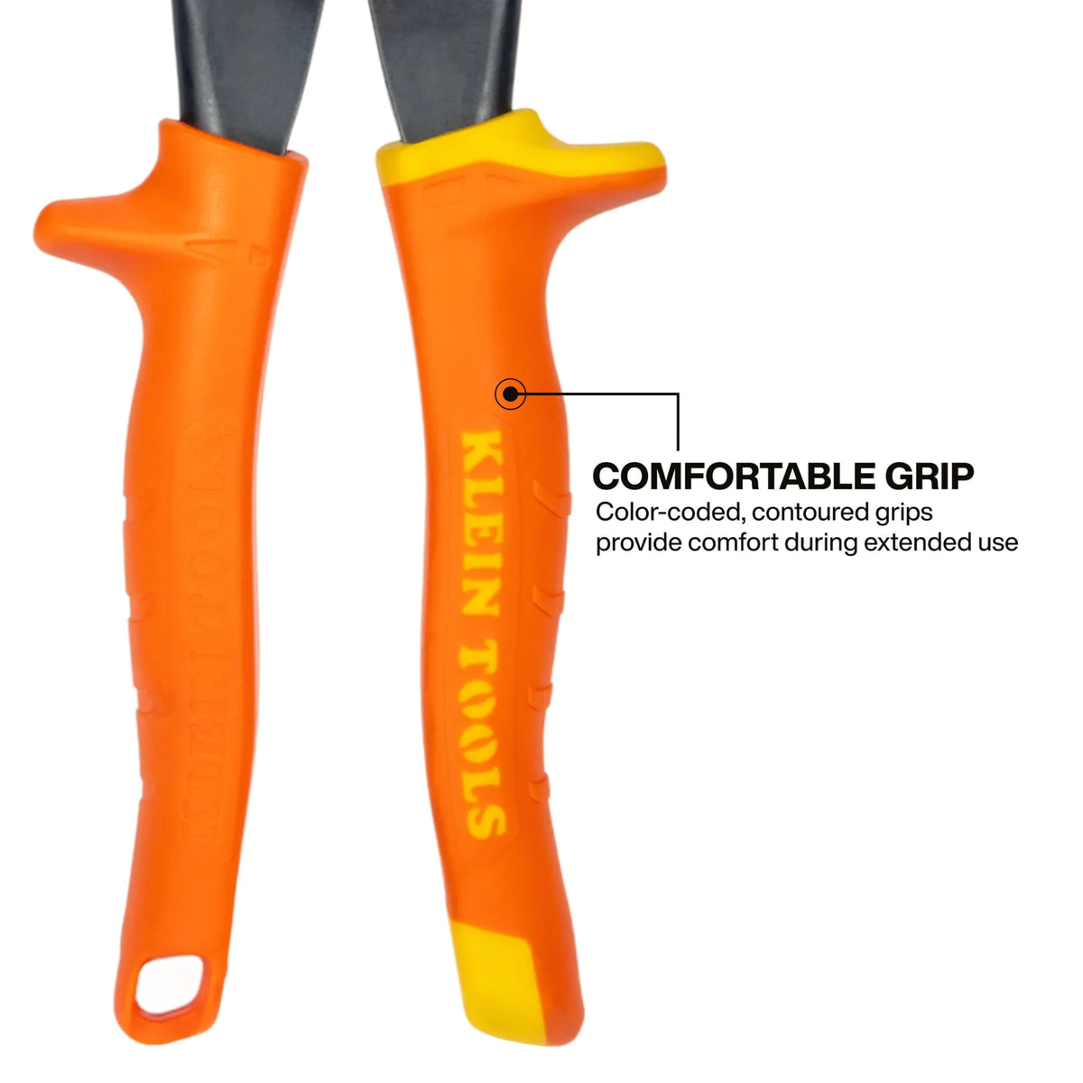 KLEIN TOOLS Long Nose Straight-Cutting / 3 inches / Orange Nippers & Snips