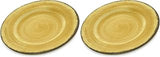 Carlisle FoodService Products Mingle Resuable Plastic Plate Dinner Plate with Pottery Style for Home and Restaurant, Melamine, 9 Inches, Amber (Pack of 2)