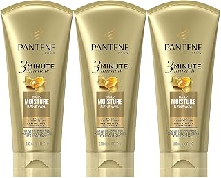 Conditioner, Pro-V Daily Moisture Renewal for Dry Hair, 3 Minute Miracle, 6 Fl Oz (Pack of 3) by Pantene – 6 Fl Oz (Pack of 3), Old Version, Pack of 3, Model KUTUKU