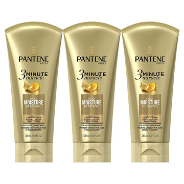 Conditioner, Pro-V Daily Moisture Renewal for Dry Hair, 3 Minute Miracle, 6 Fl Oz (Pack of 3) by Pantene – 6 Fl Oz (Pack of 3), Old Version, Pack of 3, Model KUTUKU