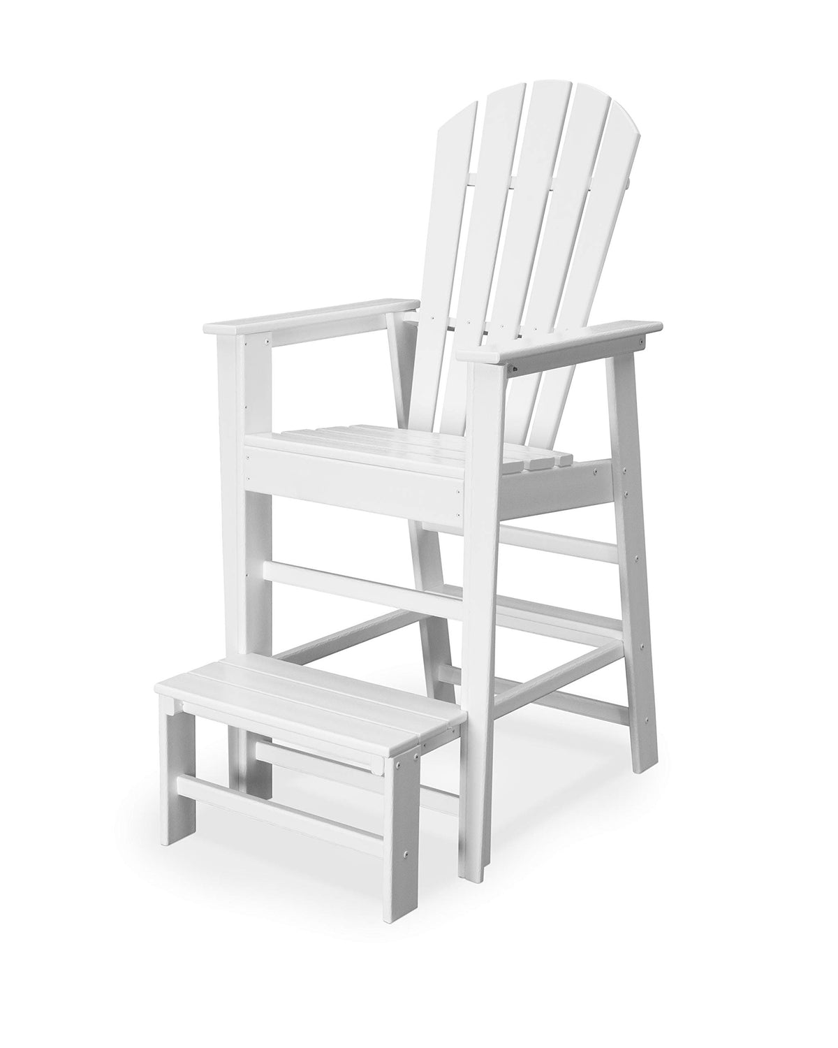 South Beach Lifeguard Chair by Polywood – 26.5 inches (W) x 39 inches (L) x 56.5 inches (H), High Density Polyethylene (HDPE), White, Model SBL30WH