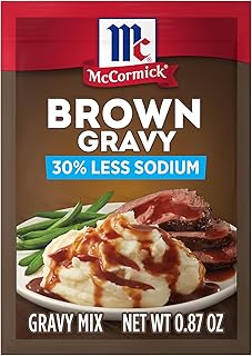 McCormick 30% Less Sodium Brown Gravy Mix, 0.87 oz
