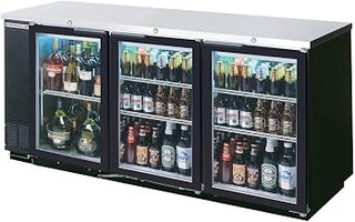 Beverage-Air BB72GY-1-B 72" Black Three-Section Undercounter Back Bar Refrigerat
