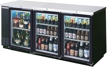 Beverage-Air BB72GY-1-B 72" Black Three-Section Undercounter Back Bar Refrigerat