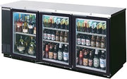Beverage-Air BB72HC-1-FG-B-27 72" Back Bar Refrigerator - Black - Glass Door - Food Rated - 2" SS Top