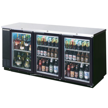 Beverage-Air 72" Black Three-Section Undercounter Back Bar Refrigera by Beverage Air – Stainless Steel, Black, Model BB72GSY-1-B
