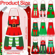 Toulite Christmas Elf Apron, Polyester, Green and Red, 10 Pack