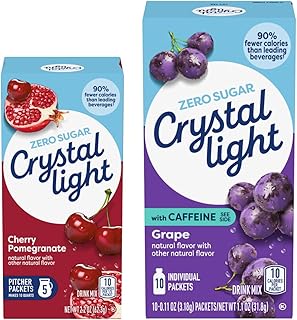 Crystal Light Drink Mix – Cherry Pomegranate Pitcher Packets (2.2 oz) & Grape On-The-Go Powdered Drink Mix (10 CT) (1 Ea.) (Variety Pack)