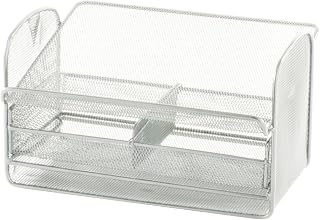 Safco Onyx Phone and Utility Tray with Drawer, Desktop Organizer, Durable Steel Construction, Silver